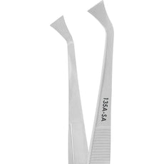 Excelta 135A-SA Angled Broad Tip Neverust Anti-Magnetic Stainless Steel Tweezer