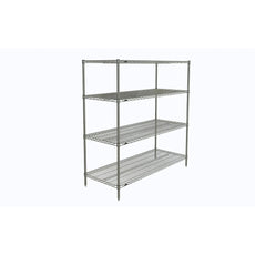 Super Erecta 4-Tier Starter Unit, Chrome, 24" x 60" x 63"