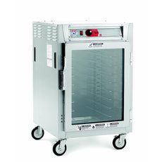 C5 8 Series Pass-Thru Heated Holding Cabinet, 1/2 Height, Stainless Steel, Full Length Clear Door/Full Length Solid Door, Universal Wire Slides