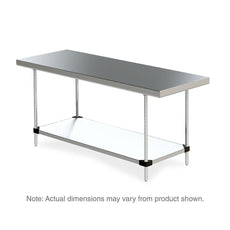 Metro Space Saver Stainless Steel Space Saver Stationary Worktable with Stainless Bottom Shelf, 24" x 48" x 34"