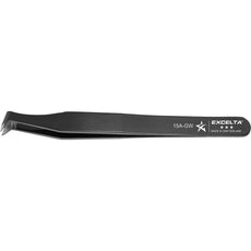 Excelta 15A-GW Angled Tip Carbon Steel Tweezer