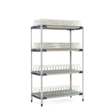 MetroMax i Stationary Drying Rack with Two Tray Racks and Two Pan Racks, 24" x 48" x 74"