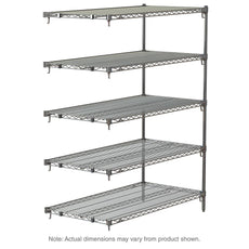 Super Adjustable Super Erecta 5-Tier Add-On Unit, Chrome, 18" x 30" x 74"