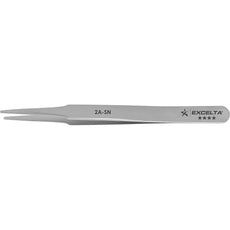 Excelta 2A-SN Straight Tapered Flat Round Point with Epoxy Hadle Super Neverust Stainless Steel Tweezer