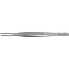 Excelta JS-4 .035" Straight Stainless Steel Gemology Forceps with Medium Serrated Tip