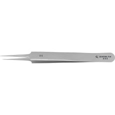 Excelta 5-S .004" x .002" Straight Tapered Very Fine Point Stainless Steel Microscopy Tweezer