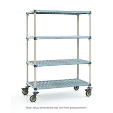 MetroMax Q 4-Tier Stem Caster Cart, Open Grid Shelves, 18" x 36" x 67.3125"