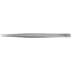 Excelta JS-1 .016" Straight Stainless Steel Gemology Forceps with Extra Fine Serrated Tip - JS-1