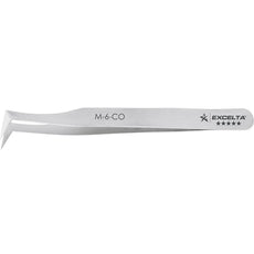 Excelta	M-6-CO Cobalitma Angled Fine Point Cobalt Alloy Microscopy Tweezer