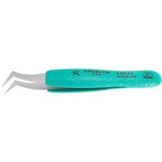 Excelta 6-SA-ET Ergo-Tweeze Angled Flat Sharp Point Neverust Anti-Magnetic Stainless Steel Tweezer