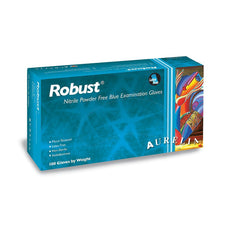 ROBUST® Nitrile Gloves Blue Soft (Medium) (Non Latex)  Exam, Powder Free, Fully Textured (4.5mm Thickness) (100 Gloves/Box)