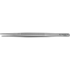 Excelta JS-8 .071" Straight Stainless Steel Gemology Forceps with Large Serrated Longitudinal Groove Tip