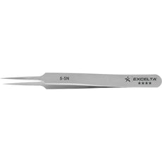 Excelta 5-SN Straight Tapered Very Fine Point Super Neverust Stainless Steel Tweezer