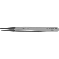 Excelta 00-SA-DC .030" x .005" Straight Medium Diamond Coated Tip Anti-Magnetic Stainless Steel Tweezer