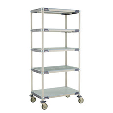 MetroMax i 5-Tier Stem Caster Cart, Solid Bottom Shelf, 24" x 36" x 79.3125"