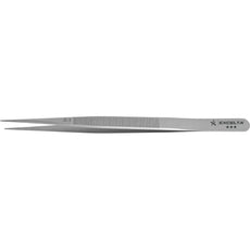 Excelta JS-3 .025" Straight Stainless Steel Gemology Forceps with Fine Serrated Tip - JS-3