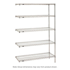 Super Erecta 5-Tier Add-On Unit, Chrome, 21" x 72" x 74"