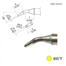 T31-00JD14 Bent Chisel Tip, 895°F / 480°C - T31-00JD14