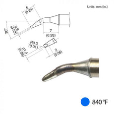 T31-01JD14 Bent Chisel Tip, 840°F / 450°C - T31-01JD14