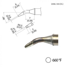 T31-03JD14 Bent Chisel Tip, 660°F / 350°C - T31-03JD14