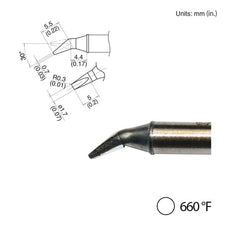 T31-03JD17 Bent Chisel Tip, 660°F / 350°C - T31-03JD17