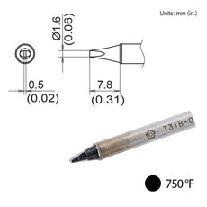 T31B-02D16 Chisel Tip, 750°F / 400°C - T31B-02D16