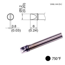 T31B-02D52 Chisel Tip, 750°F / 400°C - T31B-02D52