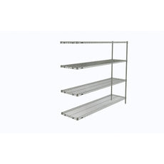 Super Erecta 4-Tier Add-On Unit, Chrome, 18" x 72" x 63"