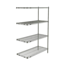 Super Erecta 4-Tier Add-On Unit, Brite, 18" x 42" x 63"