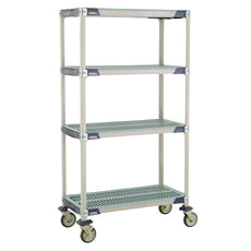 MetroMax i 4-Tier Stem Caster Cart, Open Grid Shelves, 18" x 36" x 67.3125"