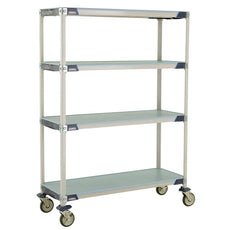 MetroMax i 4-Tier Stem Caster Cart, Solid Shelves, 18" x 48" x 67.3125"