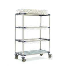 MetroMax 4 Mobile Drying Rack with Two Drop-Ins, One Tray Rack and One Bulk Shelf, 26" x 50" x 68"