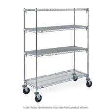 Super Adjustable Super Erecta 4-Tier Stem Caster Cart, Chrome, 24" x 48" x 67.875"