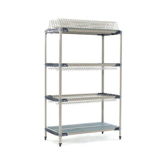 MetroMax i Stationary Drying Rack with Two Drop-Ins, One Tray Rack and One Bulk Shelf, 24" x 48" x 74"