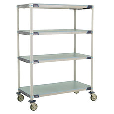 MetroMax i 4-Tier Stem Caster Cart, Solid Shelves, 24" x 48" x 67.3125"