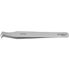 Excelta 15A-GW-S Angled Fine Point Stainless Steel Cutting Tweezer