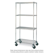 Super Erecta 4-Tier Stem Caster Cart, Brite, 18" x 48" x 67.875"