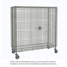 Super Erecta Mobile Security Unit, Chrome, 33.5" x 65" x 67.9375"