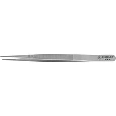 Excelta JS-10 .0335" Straight Stainless Steel Gemology Forceps with Medium Serrated Tip