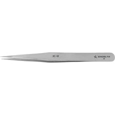 Excelta 3C-SE 4.25" Straight Very Fine Point Carbon Steel Tweezer