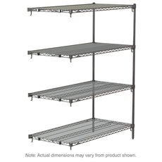 Super Adjustable Super Erecta 4-Tier Add-On Unit, Chrome, 18" x 30" x 63"