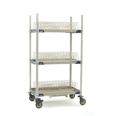 MetroMax i Mobile Drying Rack with Three Tray Racks and Drip Tray, 26" x 38" x 68"