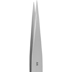 Excelta AA .008" x .008" Straight Medium Fine Point Nickel Plated Carbon Steel Tweezer