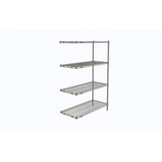 Super Erecta 4-Tier Add-On Unit, Chrome, 18" x 42" x 63"