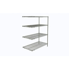 Super Erecta 4-Tier Add-On Unit, Chrome, 24" x 48" x 63"