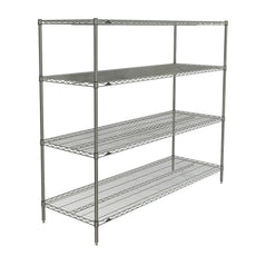 Super Erecta 4-Tier Starter Unit, Chrome, 24" x 72" x 63"