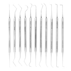 Excelta 334 .01" Stainless Steel Angled and Curved Double Ended Tip Probes