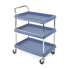 Metro Deep Ledge 3-shelf Utility Cart, Blue