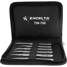 Excelta TW-700 6-Piece Anti-Magnetic Stainless Steel Tweezer Kits