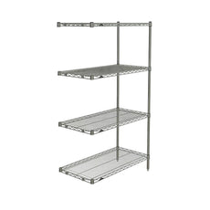 Super Erecta 4-Tier Add-On Unit, Brite, 18" x 36" x 63"